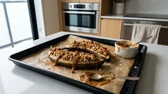 黒い斑点バナナは捨てないで、皮ごと焼くクランブルにミルクキャラメルを